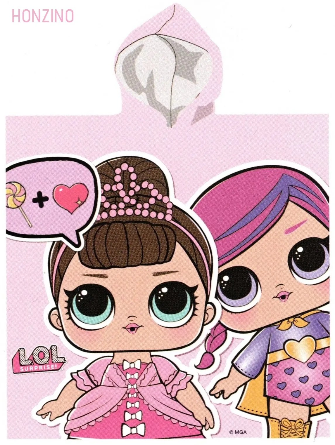 Detské osuškové pončo - osuška s kapucňou L.O.L. Surprise - 100% bavlna, froté - 55 x 110 cm