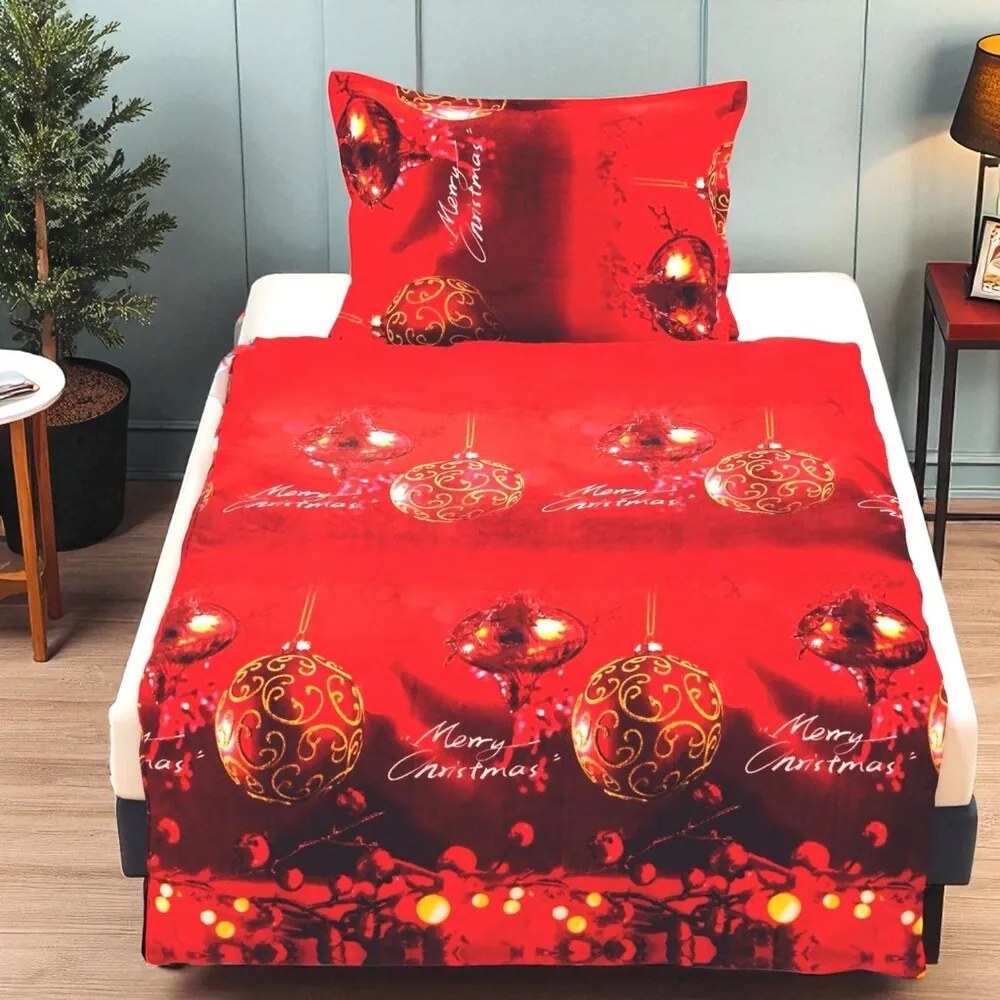Jemné mikroplyš obliečky Homa LEVINA RED CHRISTMAS 140x200 cm