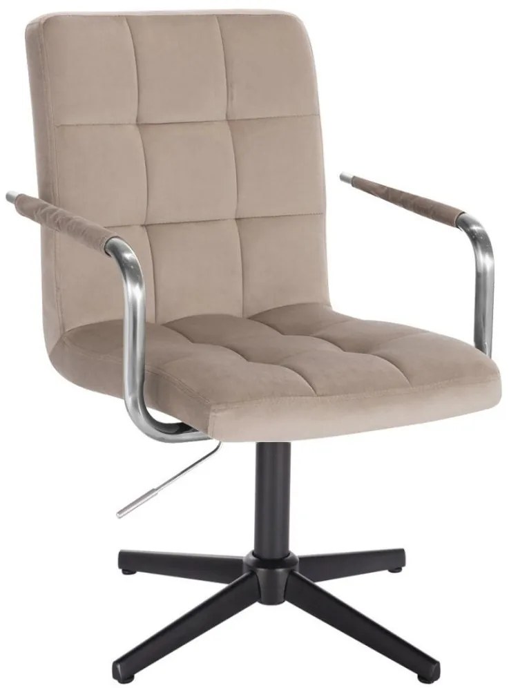 LuxuryForm DESIGN Stolička VERONA VELUR na čiernom kríži - latte