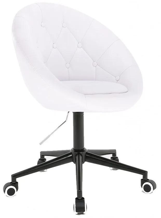 LuxuryForm DESIGN Kreslo VERA na čiernej podstave s kolieskami - biele