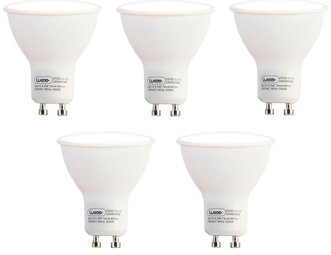 Sada 5 LED žiaroviek GU10 8,5 W 950 lm 3000 K