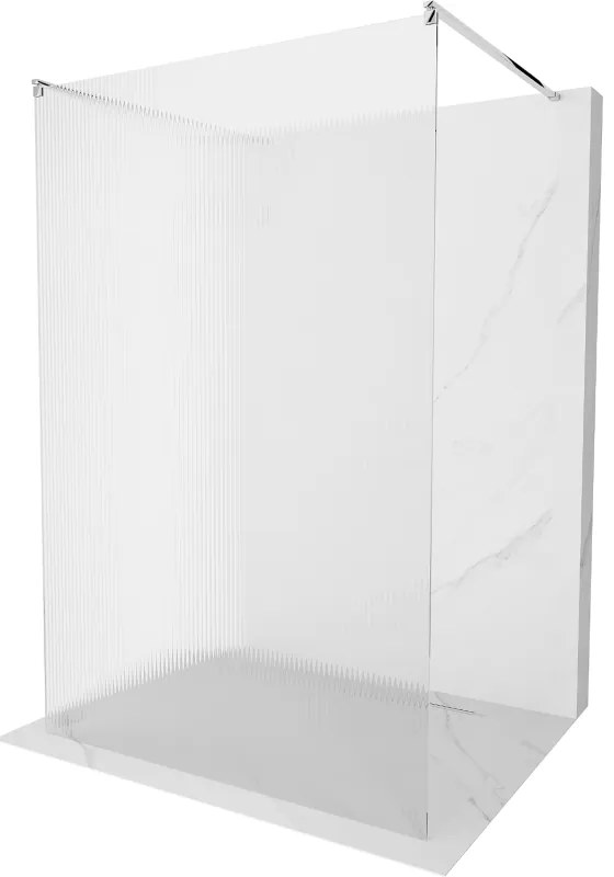 Mexen Kioto, sprchová zástena Walk-In 100 x 200 cm, 8mm sklo s rebrovým vzorom, chrómový profil, 800-100-002-01-09