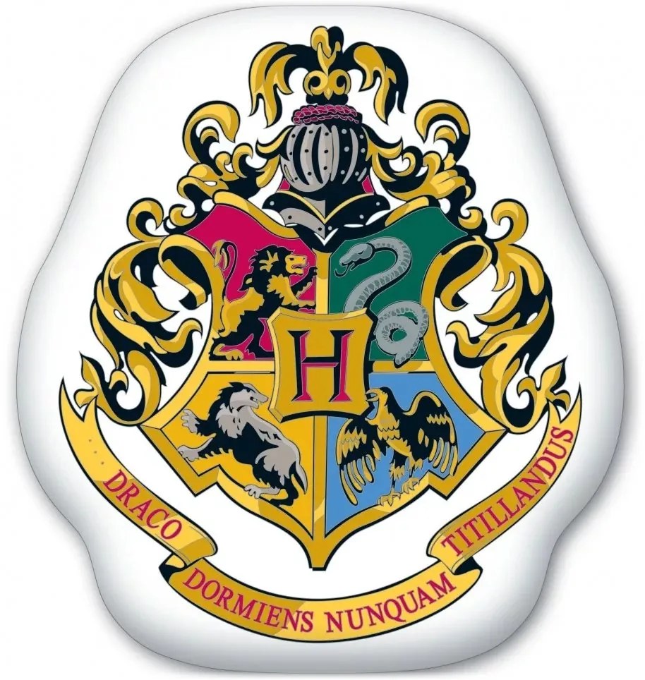 Tvarovaný 3D vankúš Harry Potter - erb Hogwarts - 37 x 35 cm