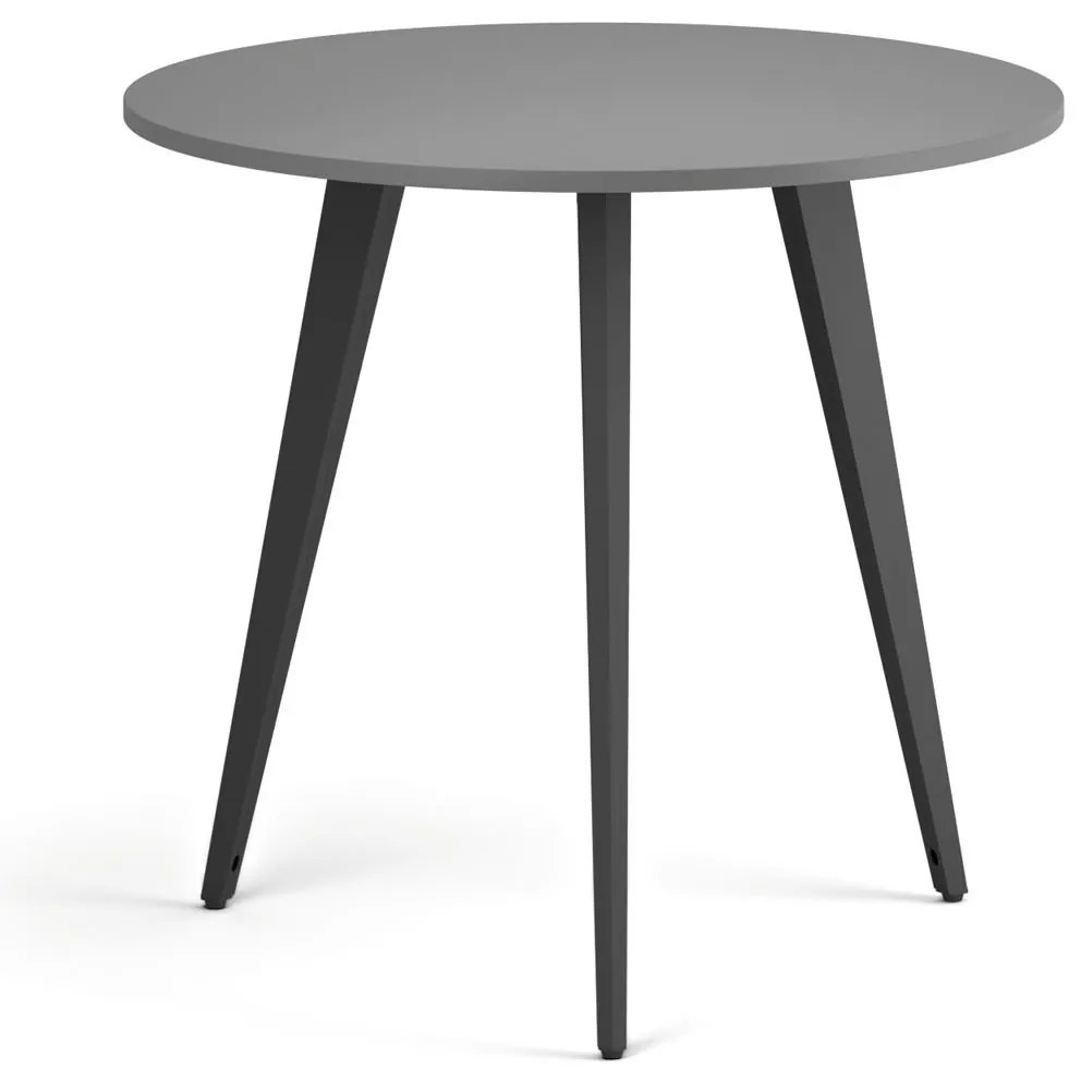 Konferenčný stôl PRIMO VIBE, priemer 80 cm, čierna podnož, grafit