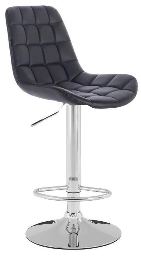 LuxuryForm DESIGN Barová stolička PARIS na striebornom tanieri - čierna