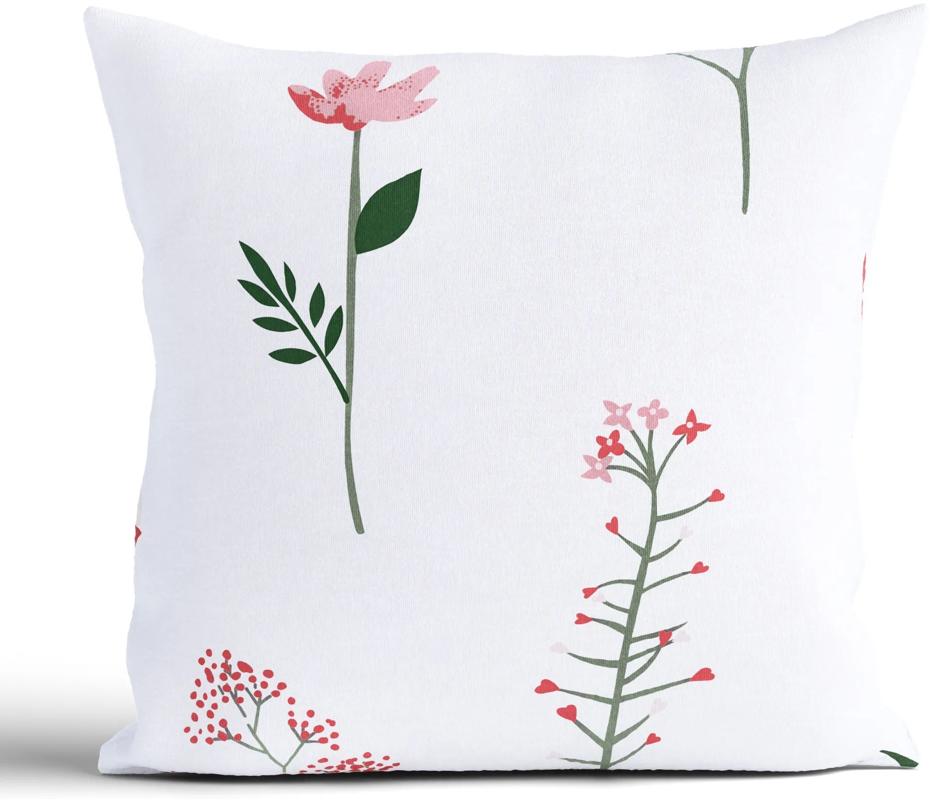 Bavlnená obliečka na vankúš Renforcé 40 × 40 cm - Vlčie maky biele