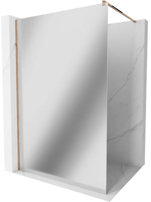 Mexen Kioto sprchová zástena 70x200 cm, 8 mm sklo s efektom zrkadla, ružové zlato, 800-070-101-60-50