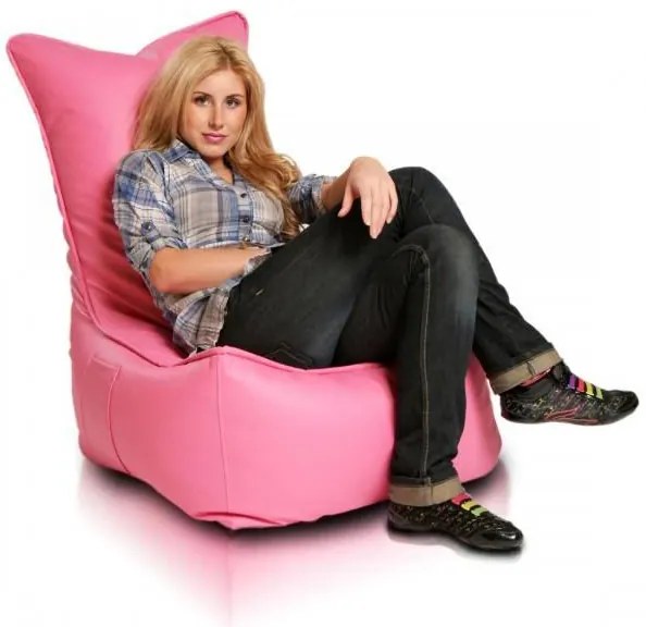 INTERMEDIC SK - Sedací vak Kreslo ELEGANT z ekokože | ergonomické kreslo 105×85×40 cm, 350 l Farba: E05 - Ružová(ekokoža)