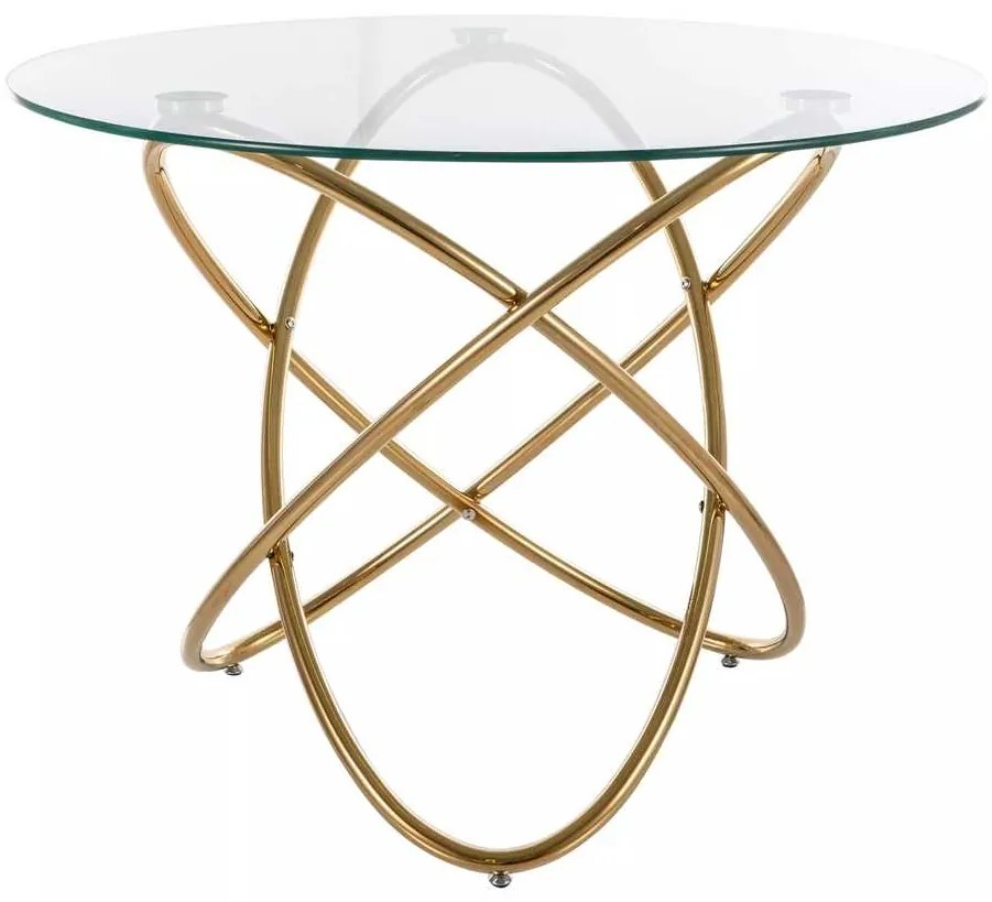 Jedálenský stôl Acuto, číra / zlatá