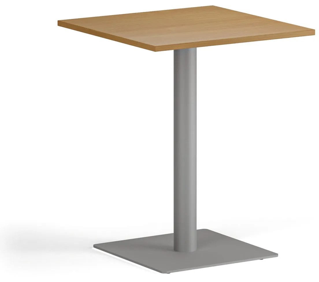 Konferenčný stolík ENZO, 60x60 cm, sivostrieborná podnož, buk