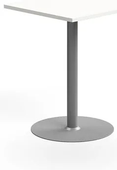 Barový stôl VERTICUS, 700x700x900 mm, biela/strieborná
