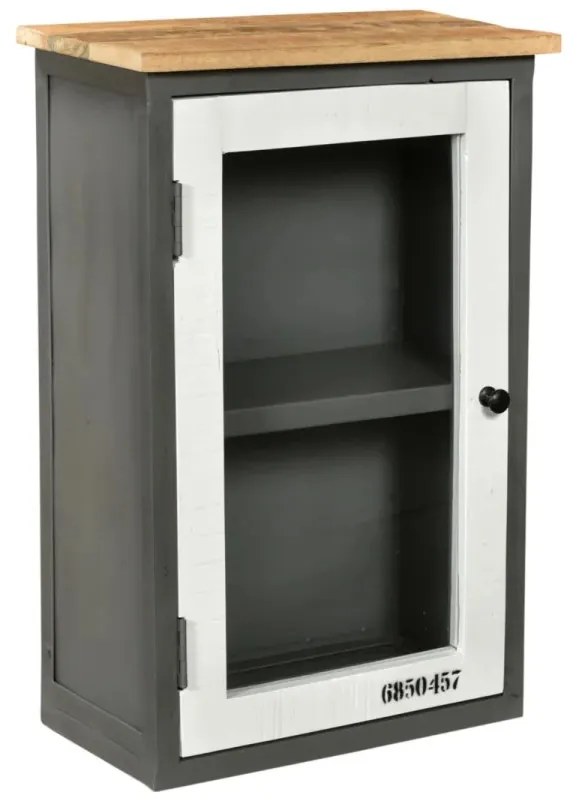 furniture-nabytek.cz - Masívna kúpeľňová nástenná skrinka Pinetown z mangového dreva, lakovaná, viacfarebná – 45×25×65 cm