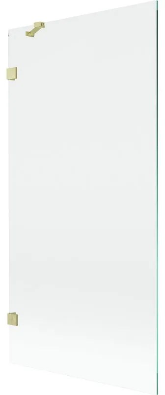 Mexen, Mexen Lunar 1-krídlová vaňová zástena 90 x 150 cm, transparentná, brúsené zlato - 897-090-000-55-00