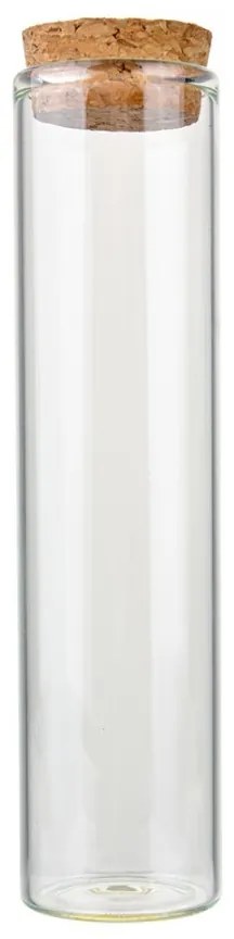 Sklenená dóza/ skúmavka s korkovým viečkom S - Ø 3*12 cm
