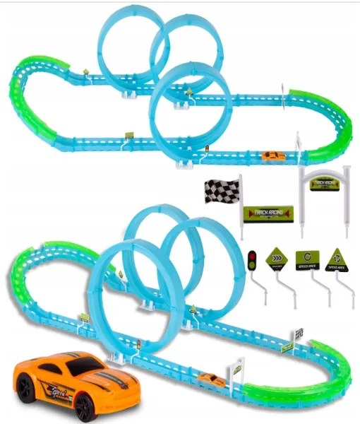 MalPlay AUTODRÁHA ŽIARIACE V TME TRI SLUČKY