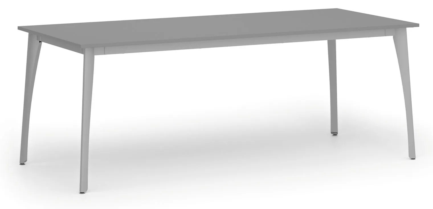 Rokovací kancelársky stôl PRIMO OMEGA, 200x90 cm, sivá podnož, grafit