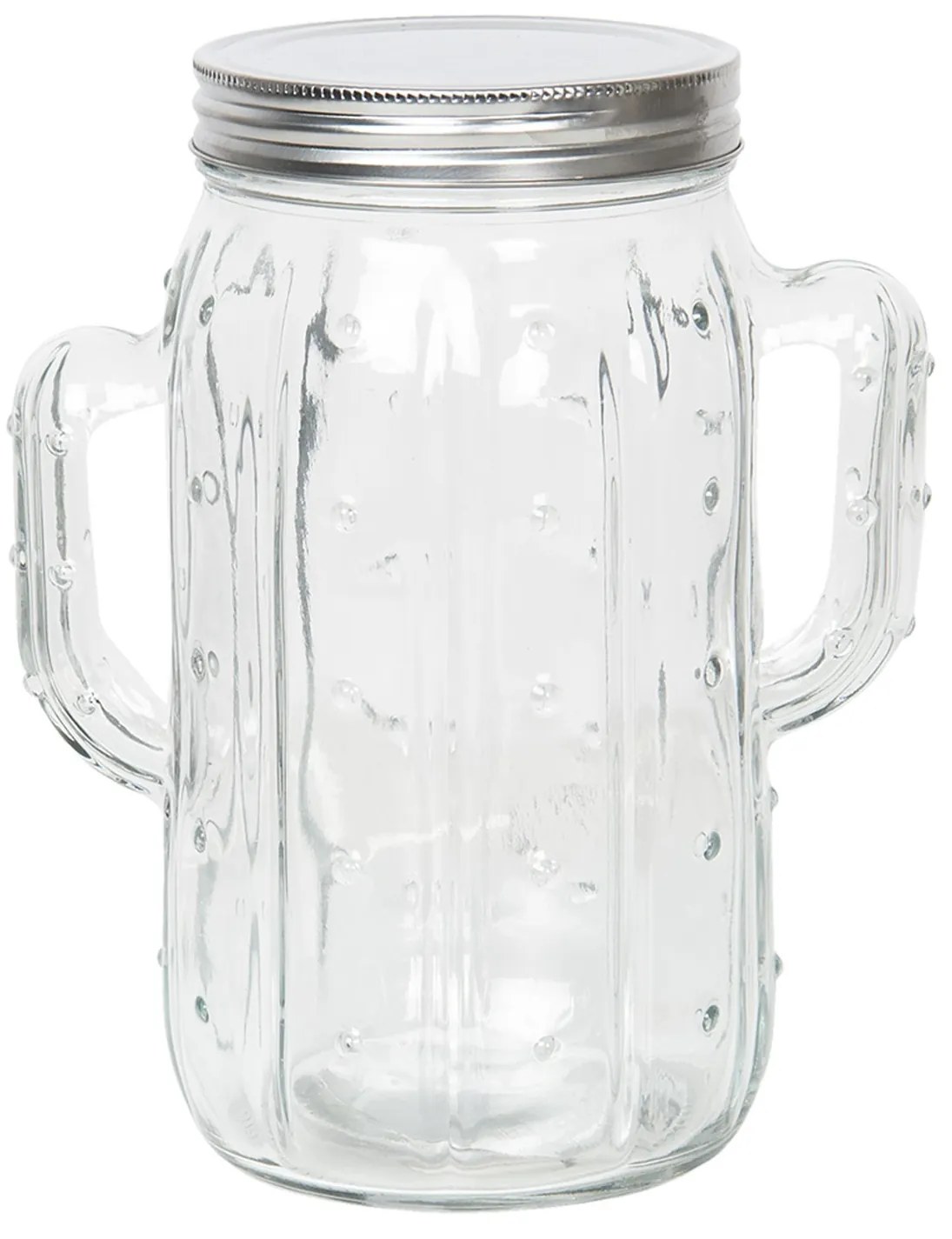 Sklenená nádoba s viečkom a uchami - 16 * 11 * 20 cm / 1,35L