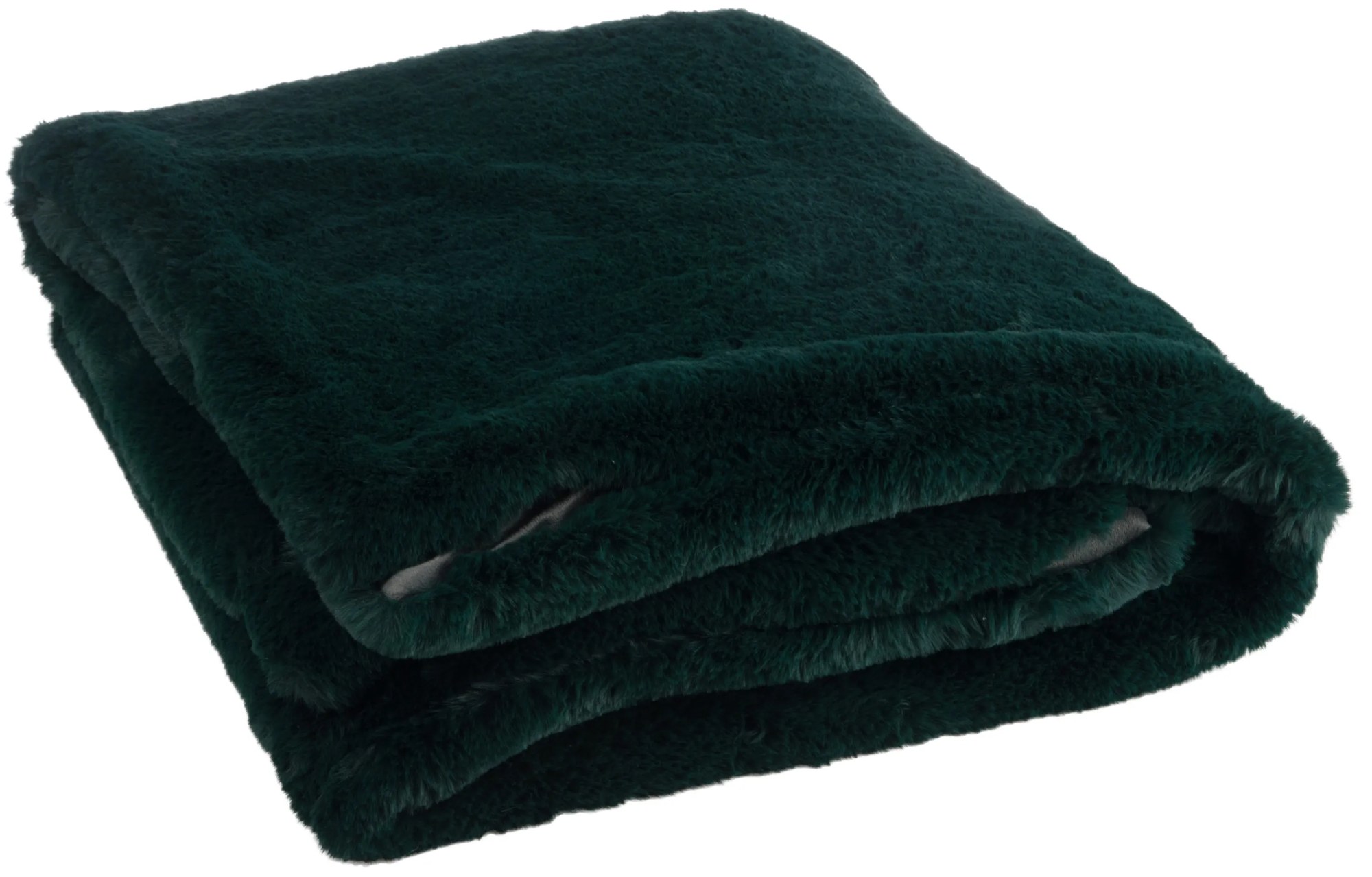 Tmavo zelená chlpatá deka Cutie - 180 * 130 * 3 cm