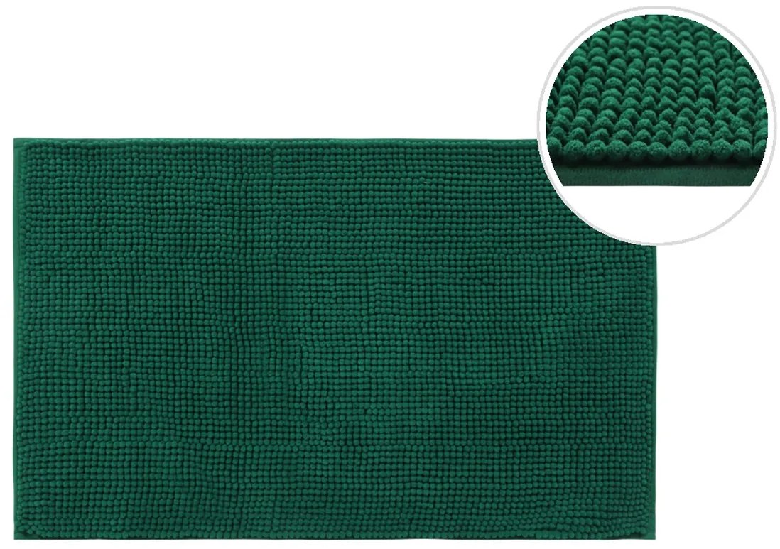 BISK Erga Basic, kúpeľňová predložka 80x50 cm, model 6 Chenille Rolled, zelená, ERG-08688