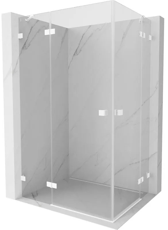 Mexen Lunar Duo, výklopný sprchový kút 85 x 70 cm, 8mm číre sklo, biely profil, 834-085L-070P-20-00