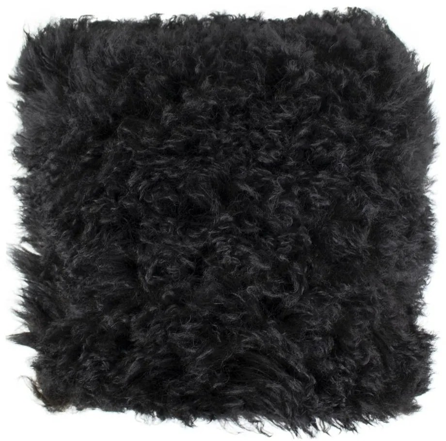 Tmavo šedý / čierny vankúš z ovčej kože - 40 * 40 * 10cm Tmavo šedý / čierny vankúš z ovčej kože - 40 * 40 * 10cm