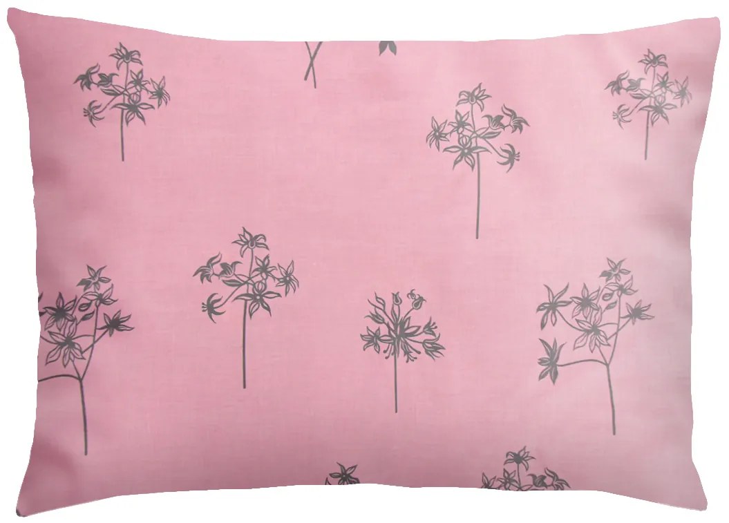 XPOSE® Flanelová obliečka na vankúš IDIL - sivá/ružová 70x90 cm