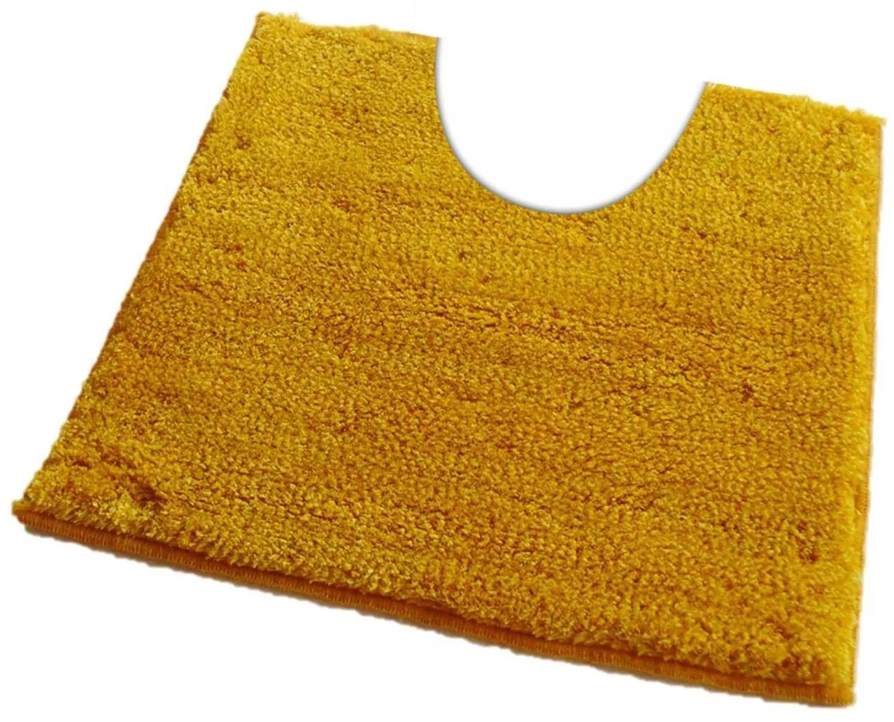 ROUTNER Kúpeľňová predložka COTTON Žltá 20119 - Žltá / 60 x 60 cm WC s výkrojom 20119