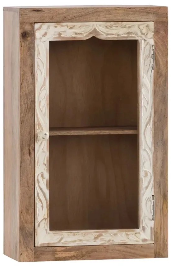 furniture-nabytek.cz - Masívna nástenná skrinka Delhi z mangového dreva, lakovaná, hnedá – 44×20×70 cm