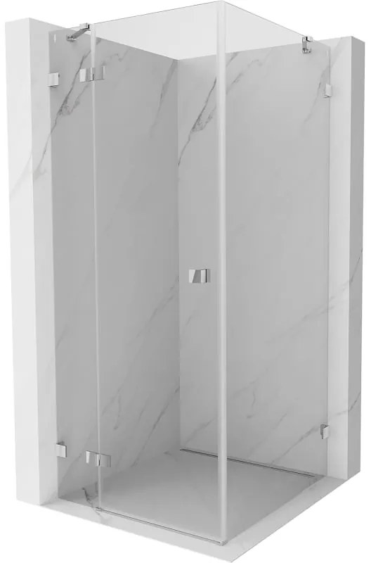 Mexen Lunar, výklopný sprchový kút ľavý 70 x 70 cm, 8mm číre sklo, chrómový profil, 834-070-070-01-00-L