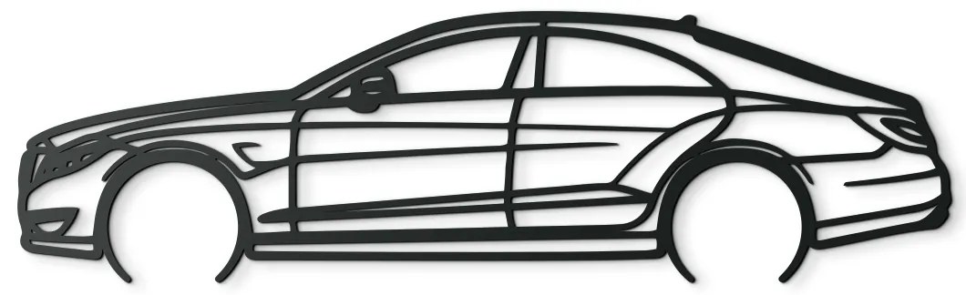 drevko Drevená nálepka na stenu Mercedes CLS63 AMG Rozmer obrazu: 25 x 86 cm, Farba dekorácie: Čierna