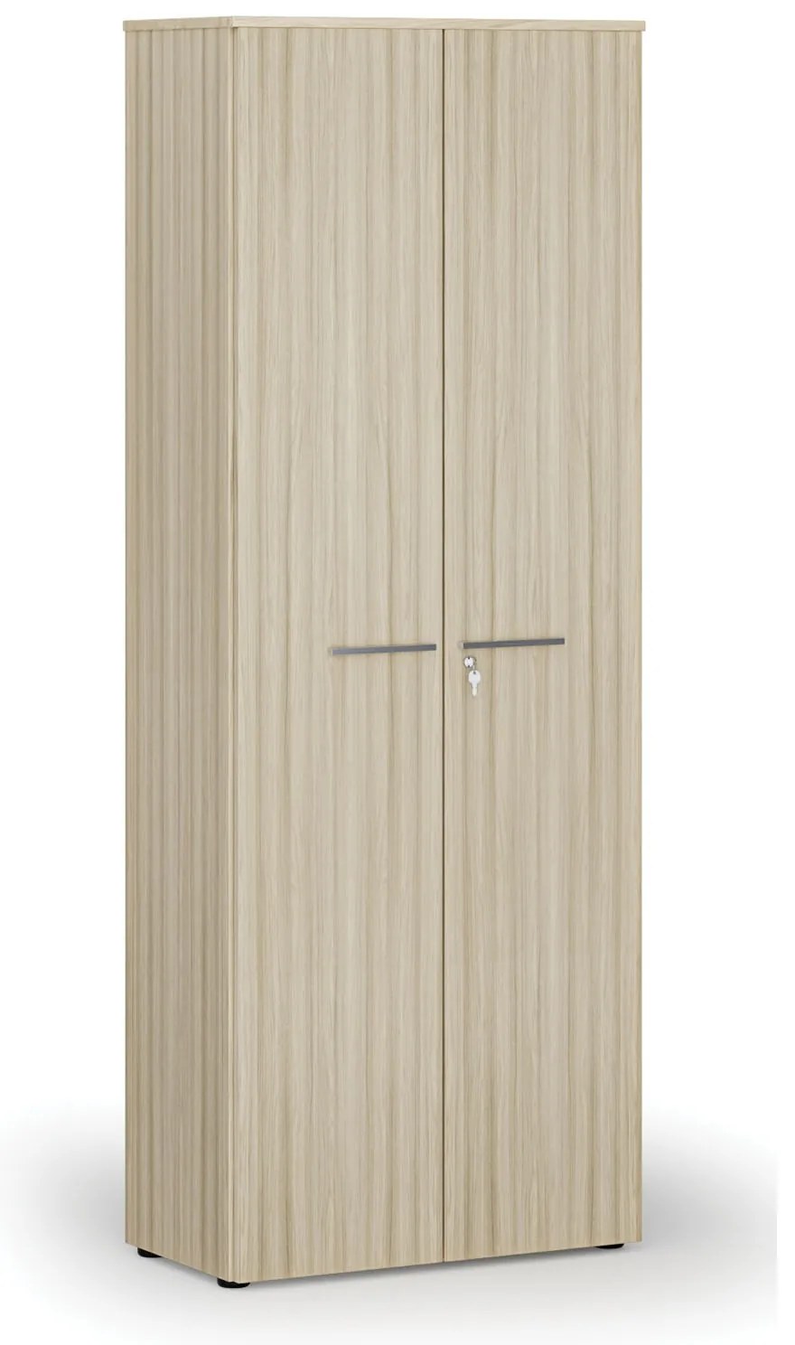 Kancelárska skriňa s dverami PRIMO WOOD, 800 x 420 x 2128 mm, dub prírodný
