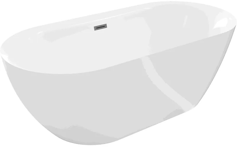 Mexen Roxy, voľne stojaca vaňa 170 x 80 cm, biela, brúsený grafit prepad, 51201708000-95