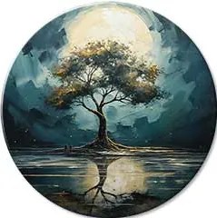 Okrúhle obrazy s akrylom Odlesky prírody