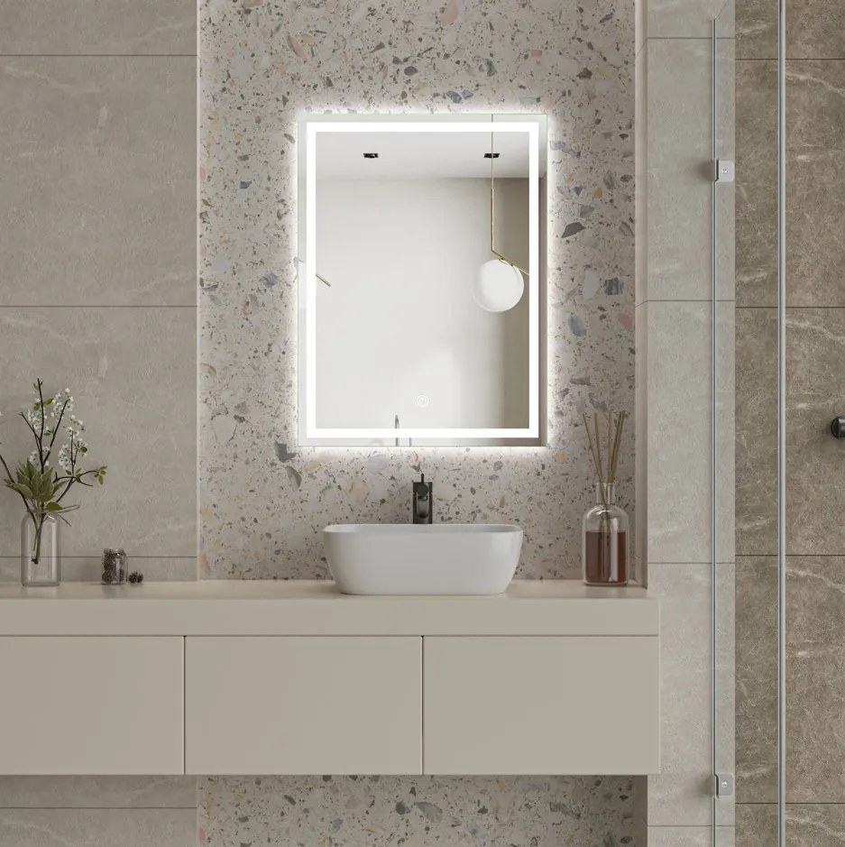 Erga Harper, LED zrkadlo 60x80cm, 2185 lm, 6500K, predné/zadné osvetlenie, ERG-V01-113-6080-00