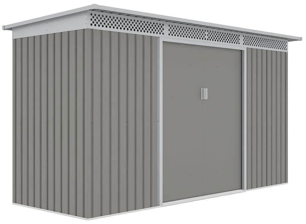 G21 Záhradný domček GRAH 483 - 340 x 142 cm, metalický šedý 63900992