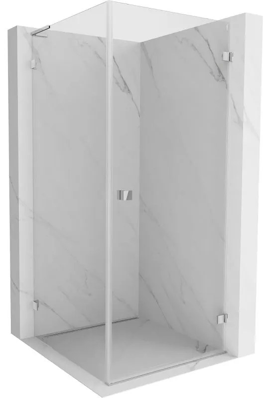 Mexen Lunar-B L výklopný sprchový kút pravý 80 x 80 cm, číre sklo, chrómová, 832L-080-080-01-00-P