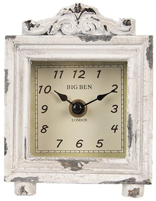 Béžové antik drevené hodiny Big Ben - 10*6*14 cm / 1*AA