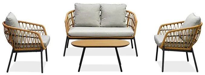 Autronic BONTEC Záhradná sedacia súprava, kov, polyratan, sivá, AZ-L1880 GREY Farba: Hnedá