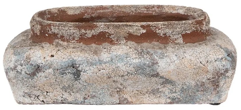 Oválný dekoratívny béžový antik terakotový džbán Teracci - 22*12*8 cm