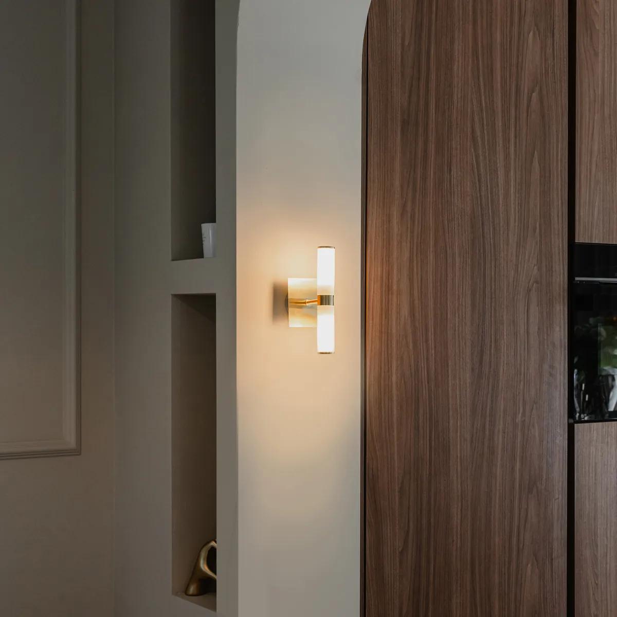 Moderná nástenná lampa do kúpeľne zlatá IP44 2-svetlá - Bath