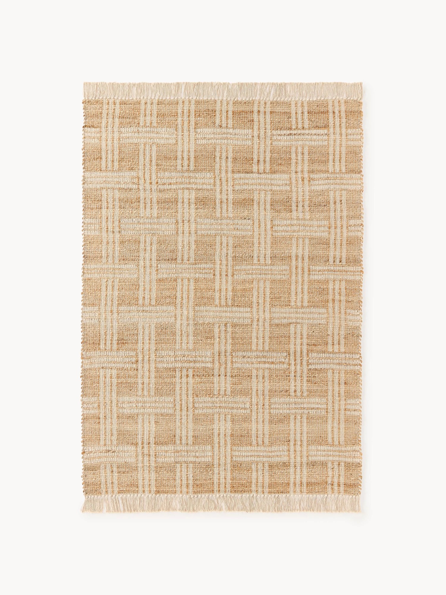 Ručne tkaný jutový koberec so strapcami Almir