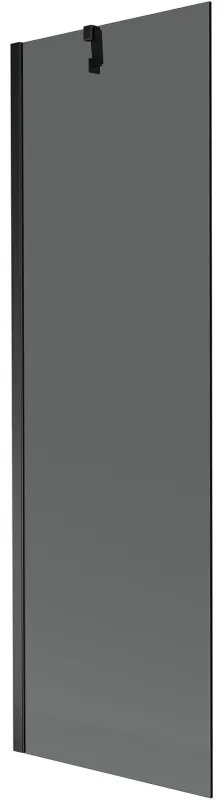 Mexen Next, vaňová zástena 1-krídlová 60 x 150 cm, fixné krídlo, 6 mm šedé sklo, čierny profil, 895-060-000-00-40-70