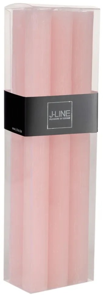 Box 6 ružových stolových sviečok - 24 cm / 13H