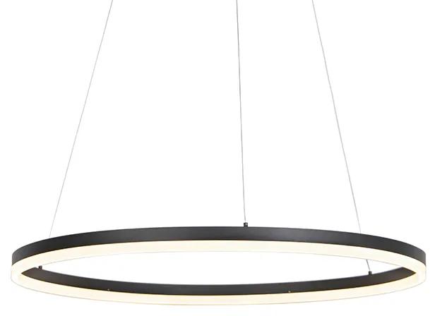 Dizajnové závesné svietidlo čierne 80 cm vrátane LED 3-stupňového stmievača - Anello