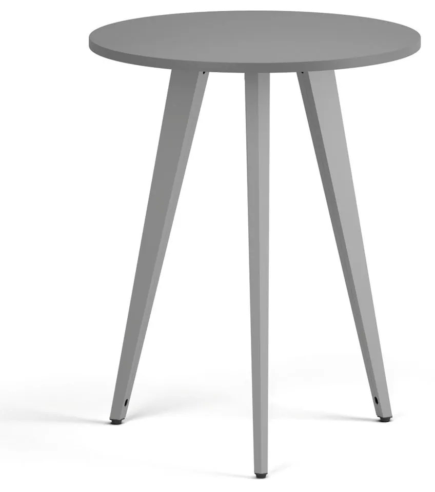 Konferenčný stôl PRIMO VIBE, priemer 60 cm, sivostrieborná podnož, grafit