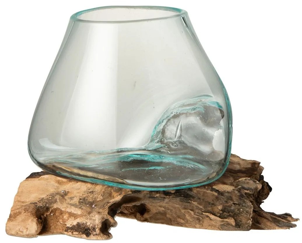 Sklenená váza na koreni dreva Gamal L - 20 * 16 * 20 cm