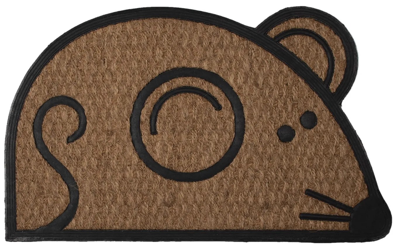 Rohožka z kokosových vlákien v tvare myšky - 75 * 45 * 1 cm