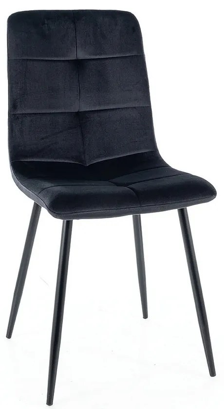 Jedálenská stolička Ivo Velvet, čierna