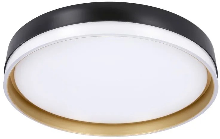 Candellux Čierno-bielo-zlaté LED stropné svietidlo Manhattan okrúhle 24W 13-17727