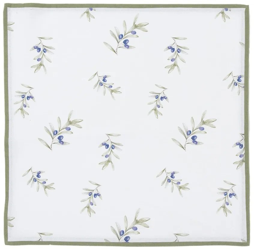 6ks bavlnená servítka s olivami Olive Fields - 40*40 cm